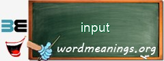 WordMeaning blackboard for input